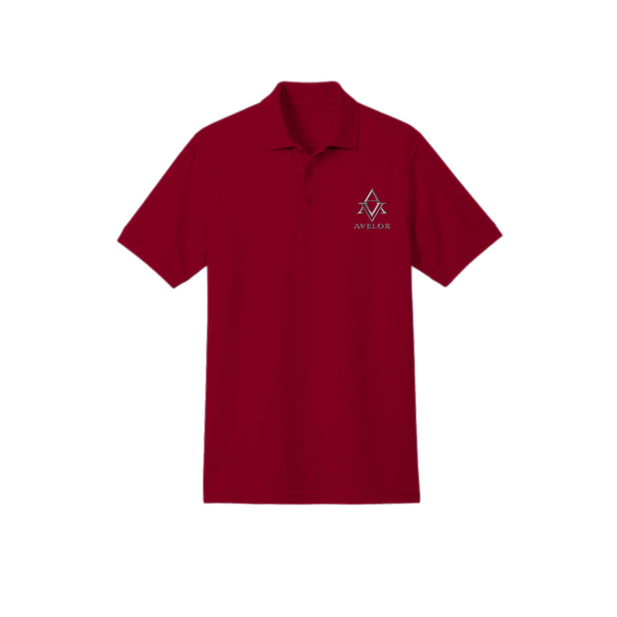 AVELOR Reserved Piqué Polo in navy — front view