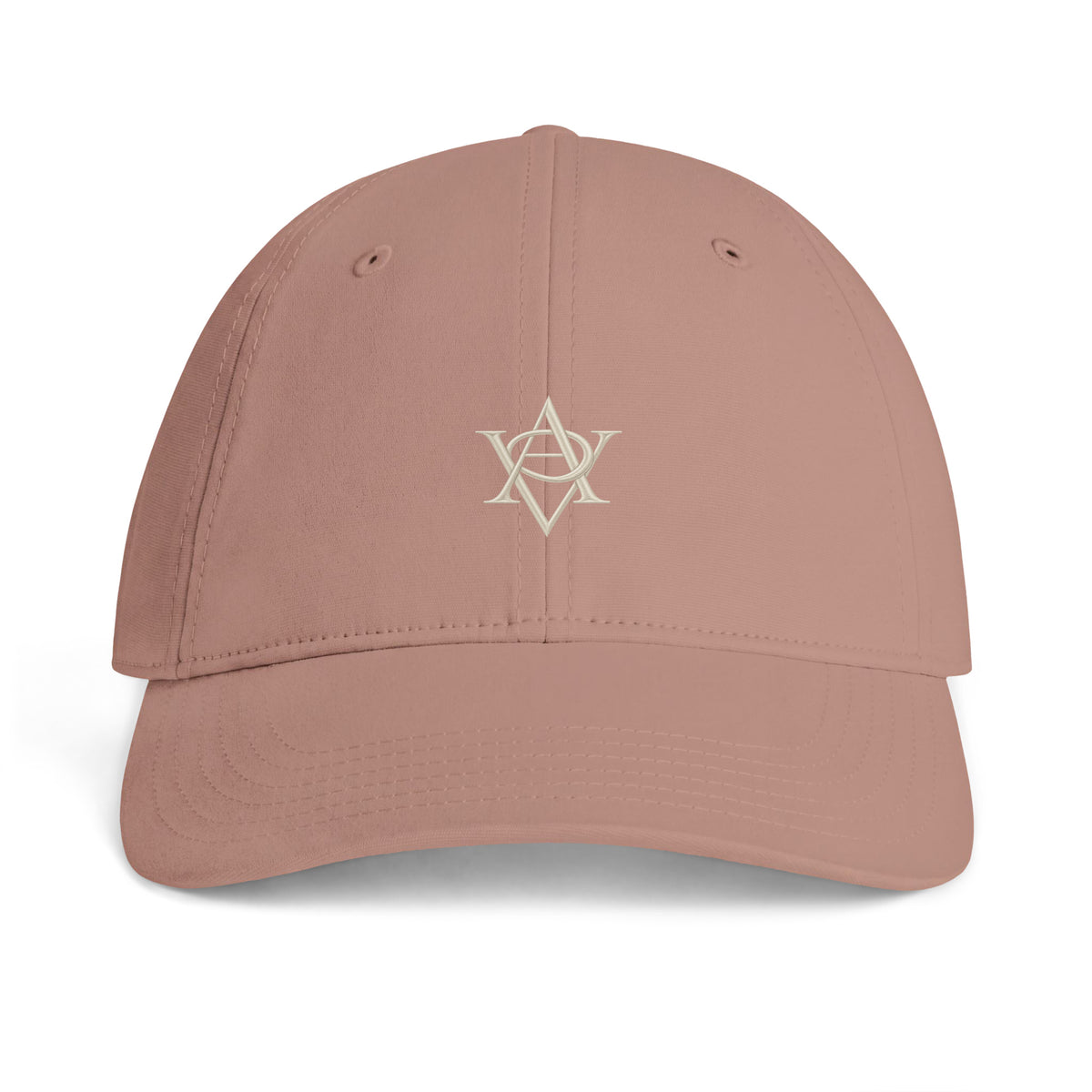 AVELOR Access five-panel cotton cap in hazy pink — front view