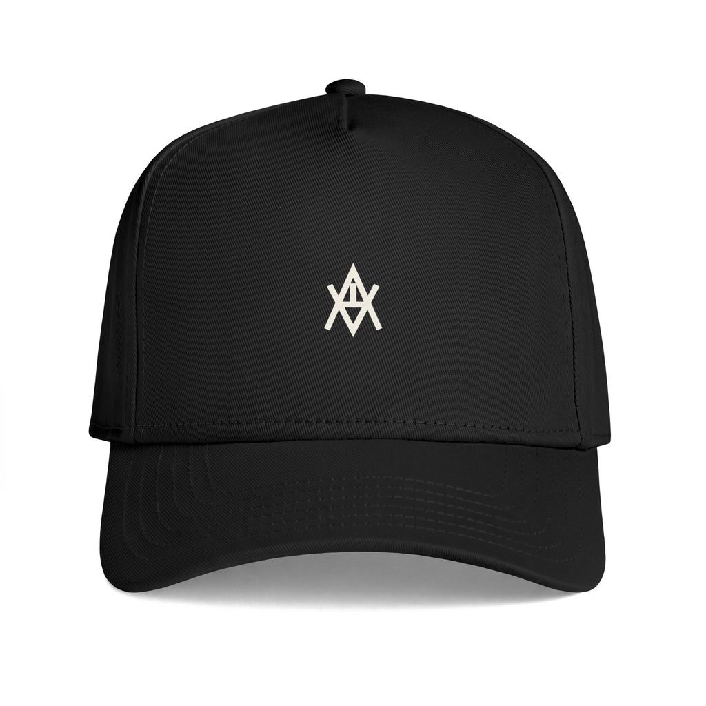 AVELOR Signature six-panel cap in black — front product view