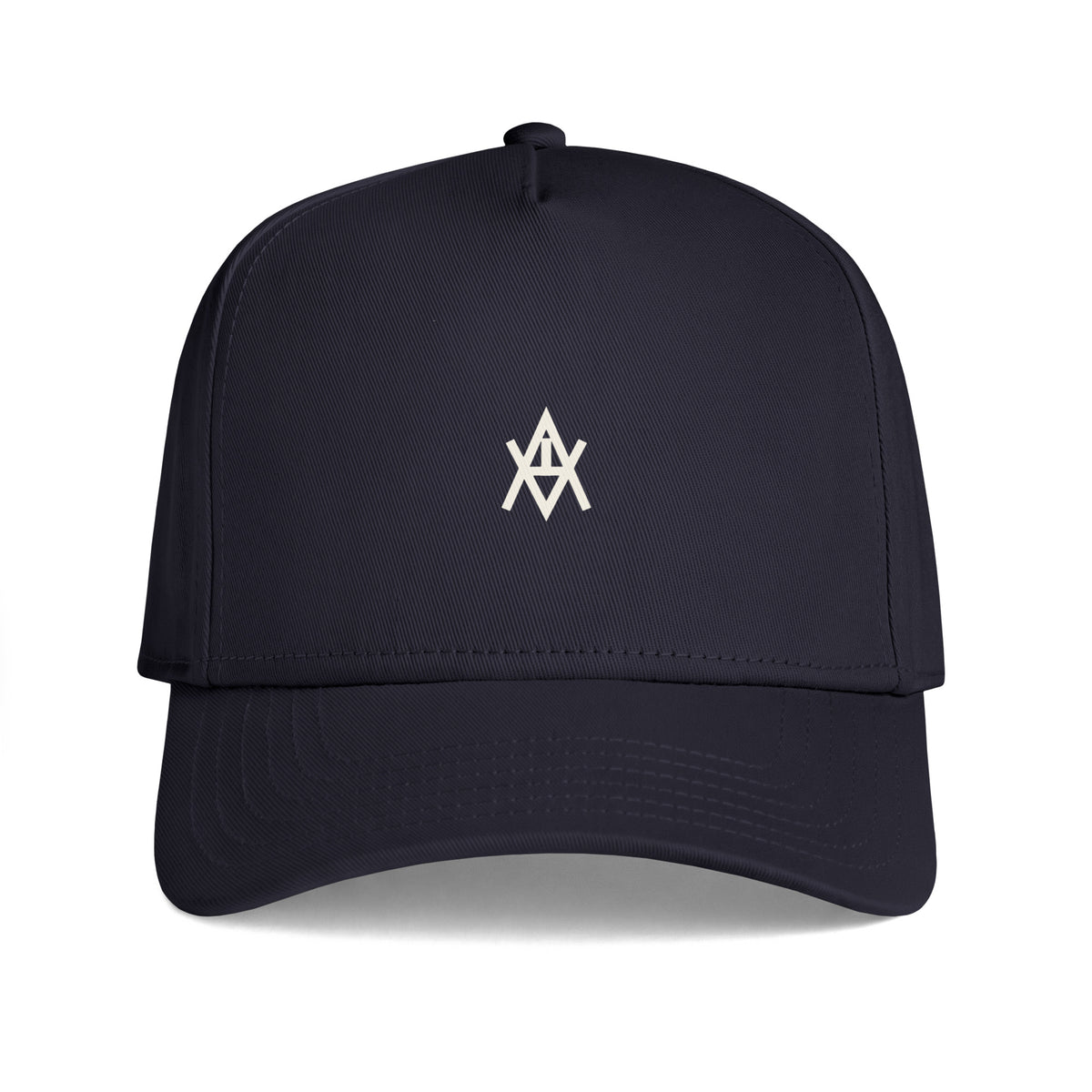 AVELOR Signature six-panel cap in navy — front product view