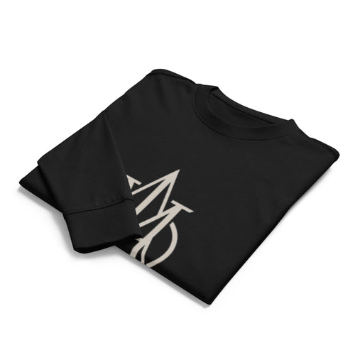AVELOR Long Form heavyweight long-sleeve tee in black — alternate rear view
